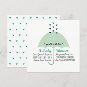 BABY & CO Baby Green Dusche Sprinkle Liebe Party Einladung