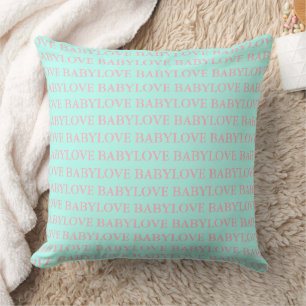 BABY & CO Love Baby Mint Blau & Rosa Kinderzimmer- Kissen