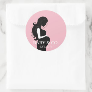 BABY & CO. Pink Girl Babyaufkleber Runder Aufkleber