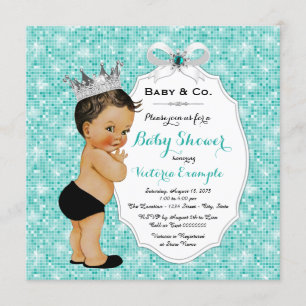 Baby & Co Schwarz Türkis Blau Ethnischer Junge Bab Einladung
