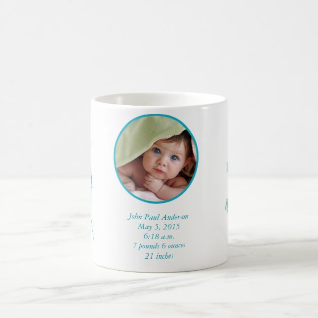 Baby COFFE TASSE Baby Foto Wichtige Geburtsdaten (Mittel)