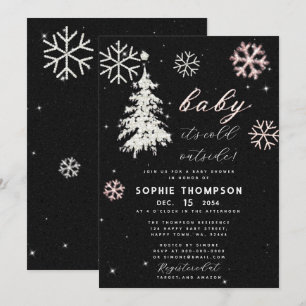 Baby Cold Outdoor Rhinestones Tree Girl Dusche Einladung