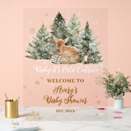 Baby Cold Outdoor Rustic Deer Winter Baby Dusche Acrylschild