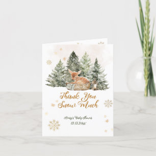 Baby Cold Outdoor Rustic Deer Winter Baby Dusche Dankeskarte