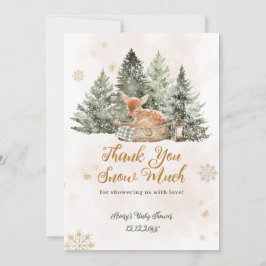 Baby Cold Outdoor Rustic Deer Winter Baby Dusche Dankeskarte