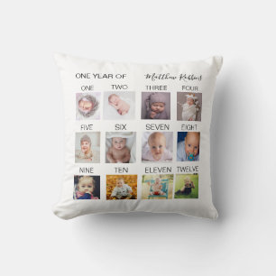 Baby-Collage im ersten Jahr Kissen