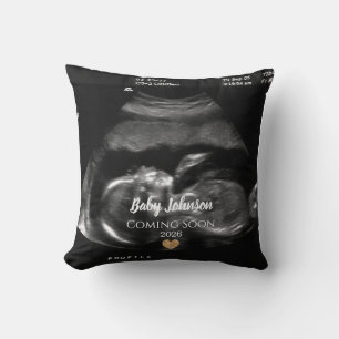 Baby Coming Bald Ultrasound Gold Herz Kissen