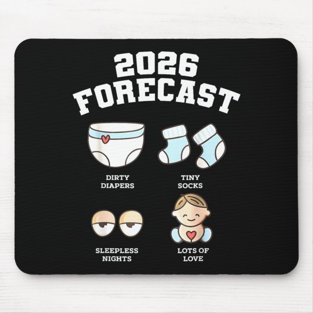 Baby Coming Soon 2026 Forecast Baby Shower Funny N Mousepad (Vorne)