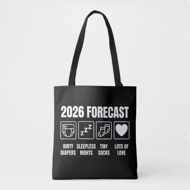 Baby Coming Soon 2026 Forecast Baby Shower Funny  Tasche (Vorderseite)