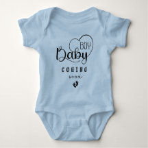 Baby Coming Soon Boy Blue Baby Bodysuit