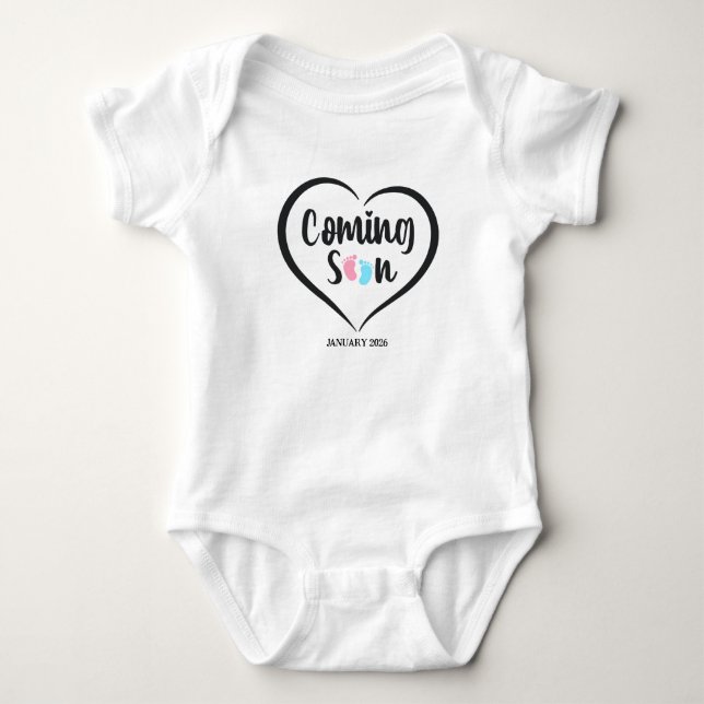 Baby Coming Soon Script Twins pregnancy  Strampler (Vorderseite)