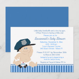 Baby Cop Police Officier Baby shower Invitation