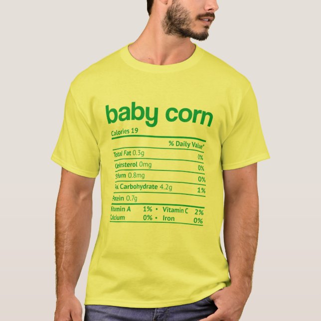 Baby Corn Nutrition Facts Funny Erntedank Chris T-Shirt (Vorderseite)