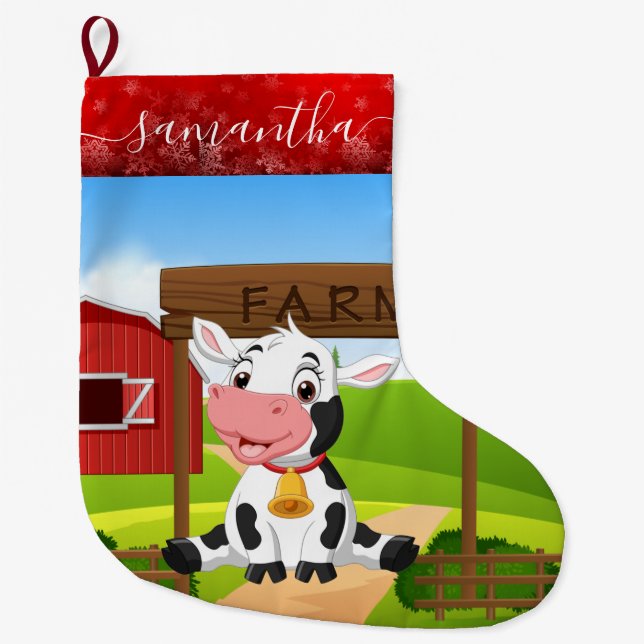 Baby Cow Farm Weihnachten Strumpf Großer Weihnachtsstrumpf (Vorderseite)