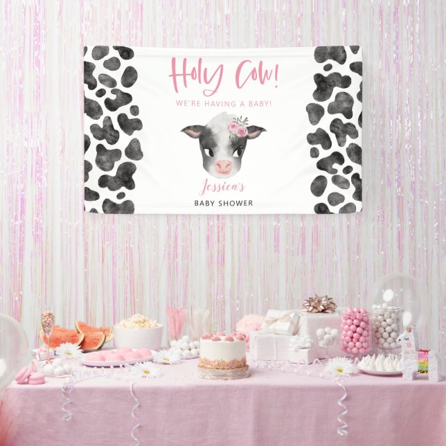 Baby Cow Girl Baby Showbanner Banner (Party)