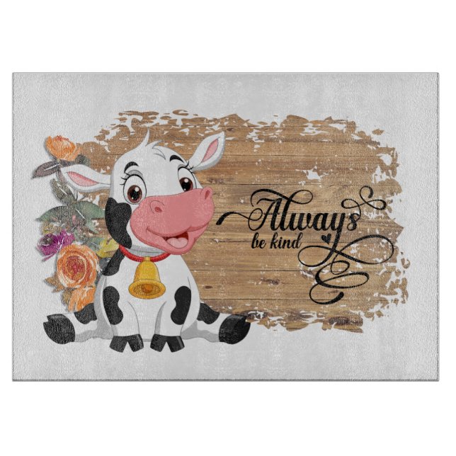 Baby Cow Rustic Brown Schneidebrett (Vorderseite)