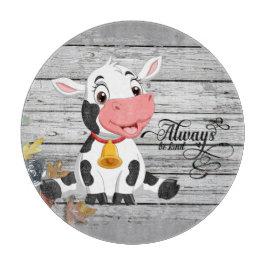 Baby Cow Rustic Grey Wooden Cutting Board Schneidebrett