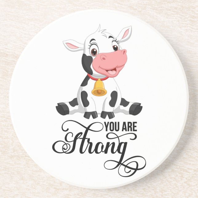Baby Cow Sie sind stark Getränkeuntersetzer (Vorne)