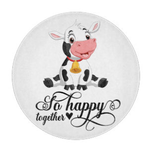 Baby Cow so glücklich zusammen Schneidebrett