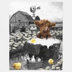 BABY COW UND CHICKS FLEECEDECKE