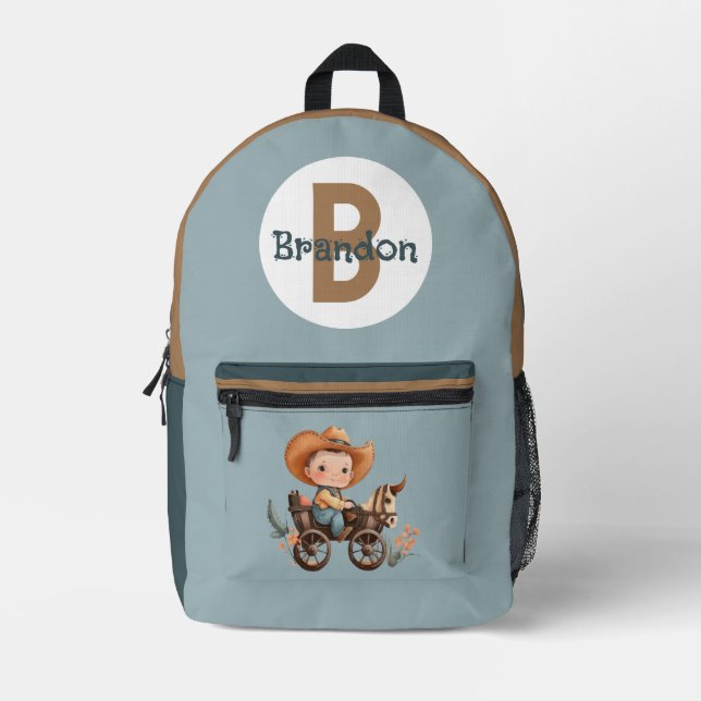 Baby Cowboy Baby Diaper Bag Bedruckter Rucksack (Vorderseite)