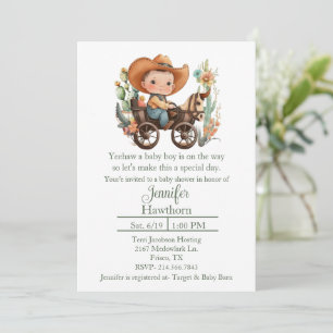 Baby Cowboy Baby Dusche Einladung