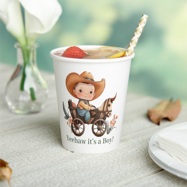 Baby Cowboy Baby Dusche Pappbecher (In Situ)
