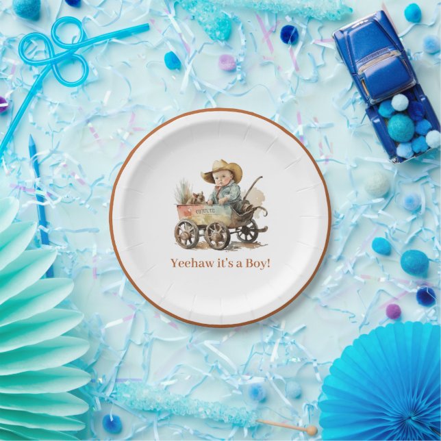 Baby Cowboy Baby Dusche Pappteller (Party)