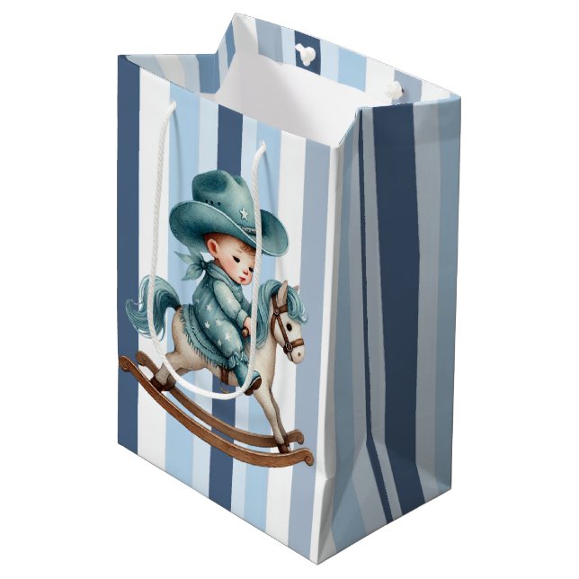 Baby Cowboy Mittlere Geschenktüte (Vorderseite Schrägansicht)