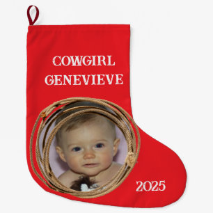 Baby Cowgirl First Christmas Strumpf Großer Weihnachtsstrumpf