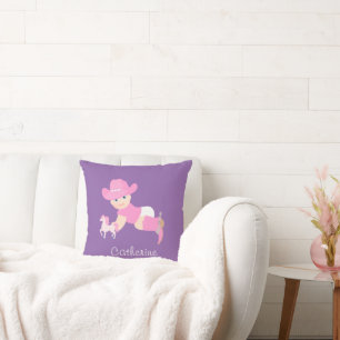 Baby Cowgirl mit Pferd personalize Kissen