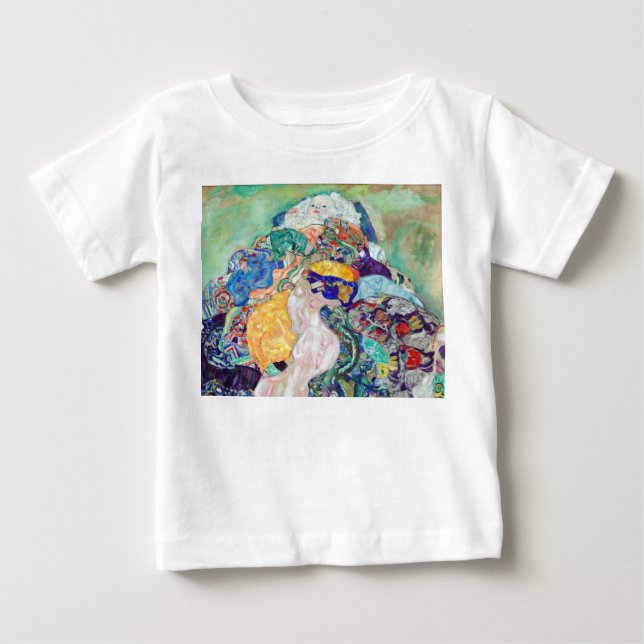 Baby Cradle Malerei von Gustav Klimt T-shirt (Vorderseite)