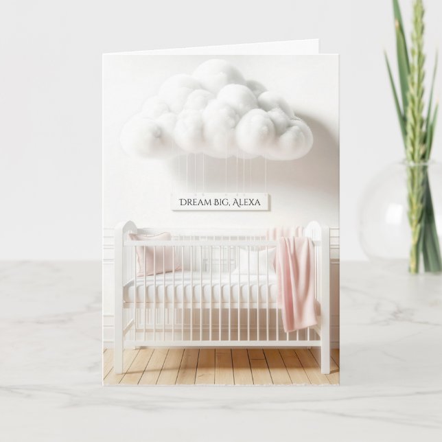 Baby Crib für Neugeborene Glückwünsche Karte (Vorderseite)