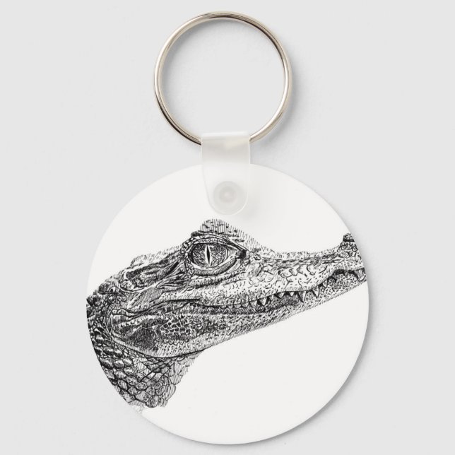 Baby Crocodile Ink Zeichnend Schlüsselanhänger (Vorderseite)