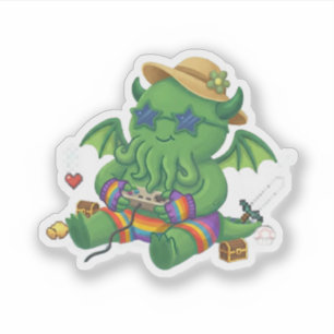 Baby Cthulhu Gamer -> Baby-Cthulhu-Spieler Aufkleber