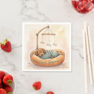Baby-Dachshund-Baby-Shower  Serviette