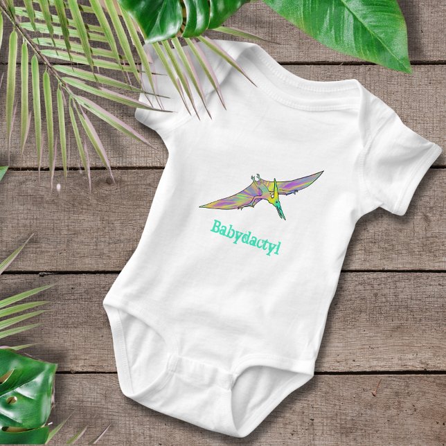 Baby dactyl Colorful Pterodactyl Niedlich Dinosaur Strampler (Cute pterodactyl dinosaur funny word play fun colorful dino baby vest)