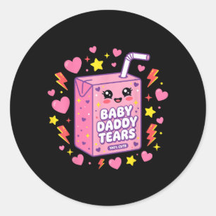 Baby Daddy Tränen Kawaii Saftbox Cute Lustig Runder Aufkleber