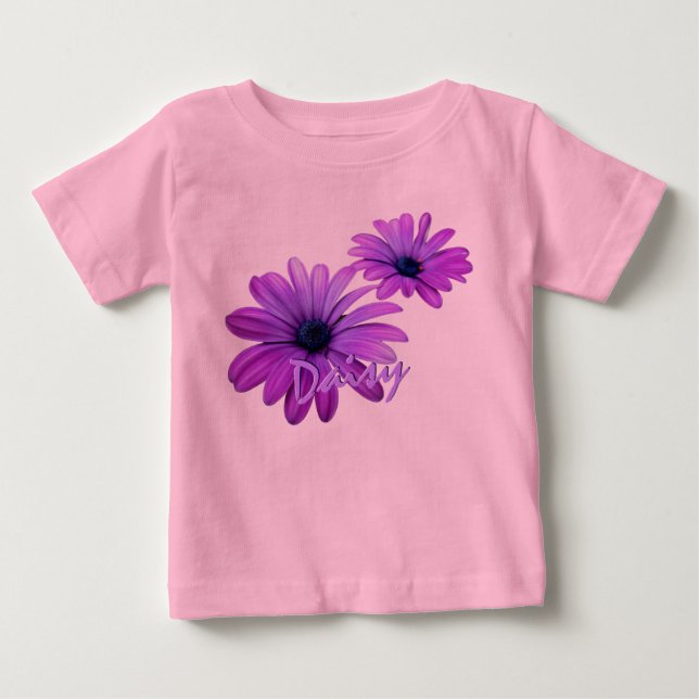 Baby Daisy T - Shirt Personalisiert Lila Baby Shir (Vorderseite)