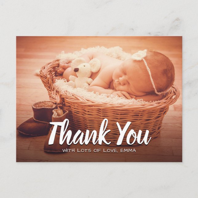 Baby Danke, Custom Foto Postkarte (Vorderseite)