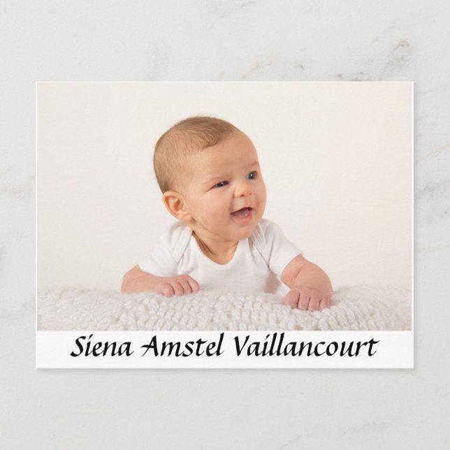 Baby Danke Postkarte (Vorderseite)