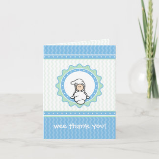 Baby danken Ihnen, - die blauen/grünen Herzen, Dankeskarte