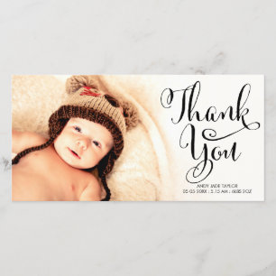 Baby danken Ihnen Kalligraphie, Foto-Karten zu Dankeskarte