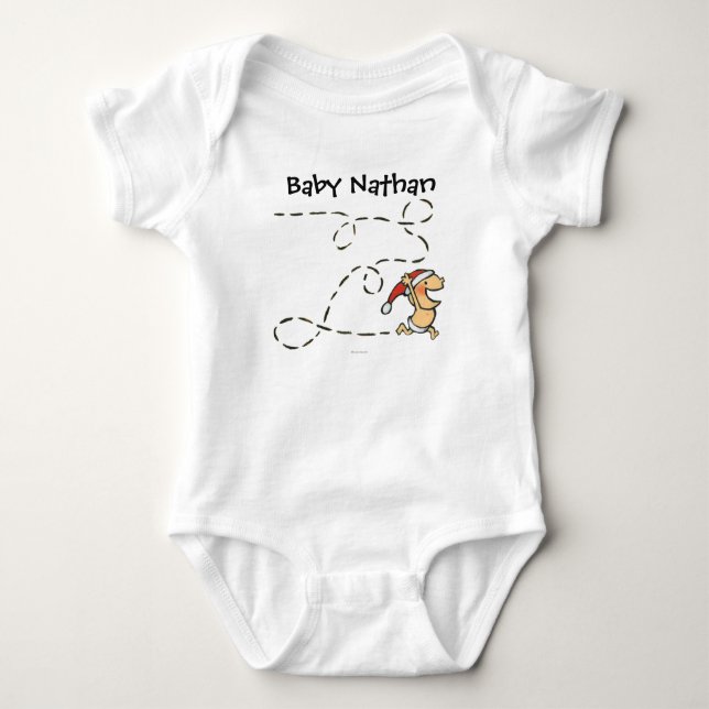 Baby, das auf Weihnachtsmorgen läuft Baby Strampler (Vorderseite)