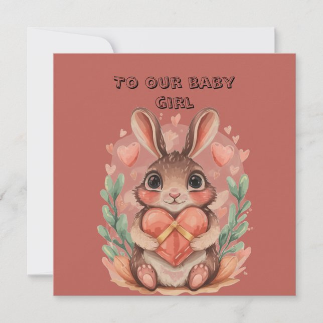 Baby Daughter Valentine Karte (Vorderseite)