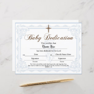 Baby Dedication Certificate Blue Boy