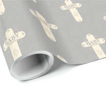 Baby Dedication Cream & Gray Cross