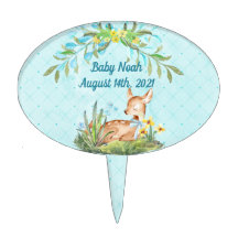 Baby Deer Fawn blau und Blume Kinderdusche