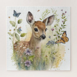 Baby Deer Fawn Butterfly Malerei
