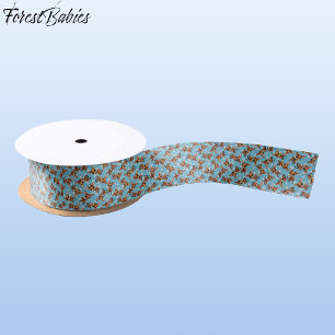 Baby Deer, Fawn, Doe, Rentier 🦌 Blau, Schneeflock Satinband